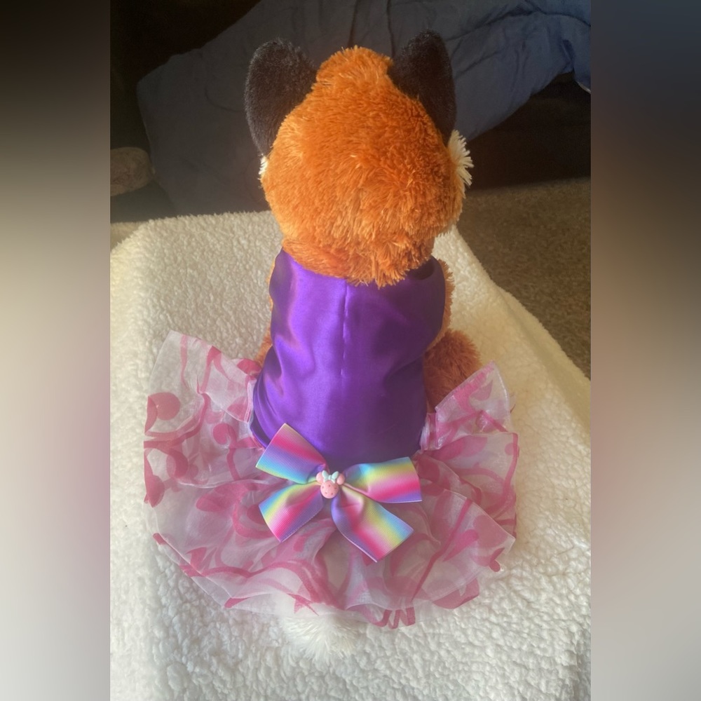 BNWOT Female pet dress with two layer skirt and bow accent